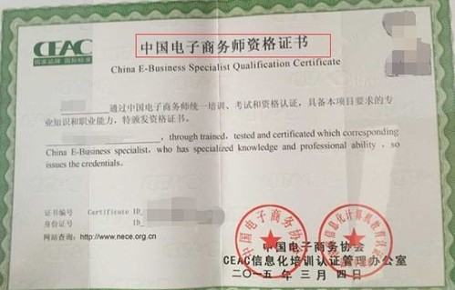 电子商务有专业证书吗